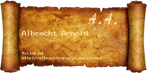 Albrecht Arnold névjegykártya