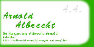 arnold albrecht business card